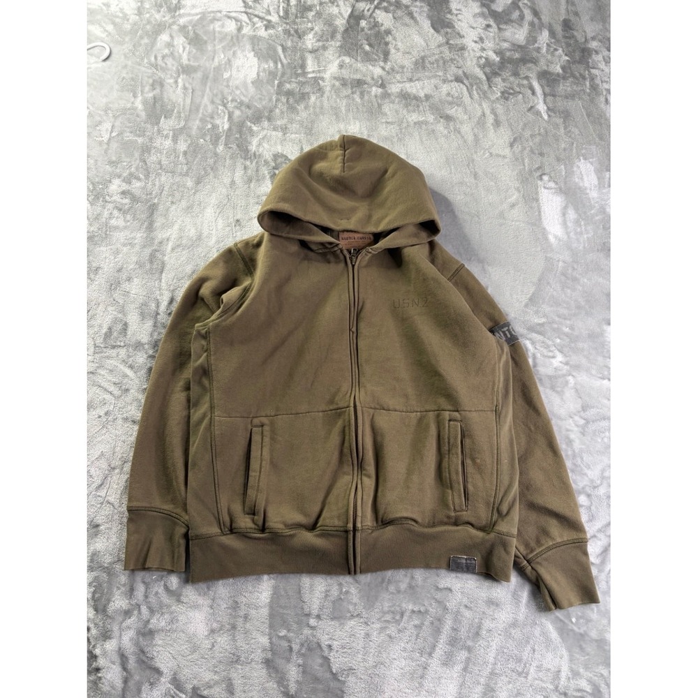 Nautica‎ Jeans Co. Forty West Hoodie Men XL Olive Green Cotton Blend 2000s Used